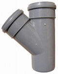 Тройник канализационный 32х45гр (серый)